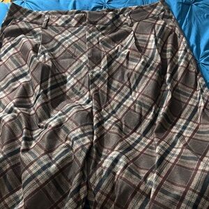 Men's Plaid Pants - Brown and Gray